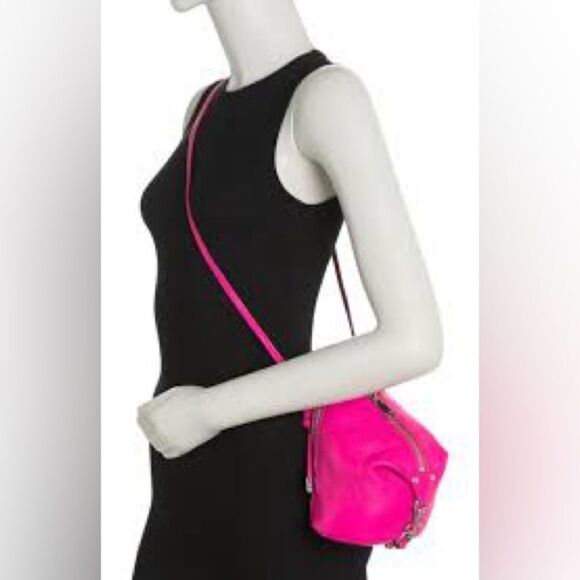 NWT- Rebecca Minkoff- Julian Mini Fuchsia Leather  Crossbody main image 5